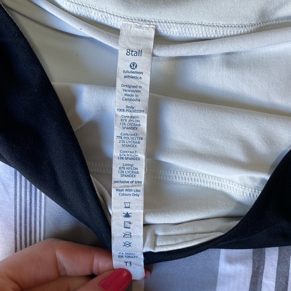 Lululemon Run: Pace Setter Skirt 8 Tall Groovy Stripe Nimbus / Black - Picture 7 of 10